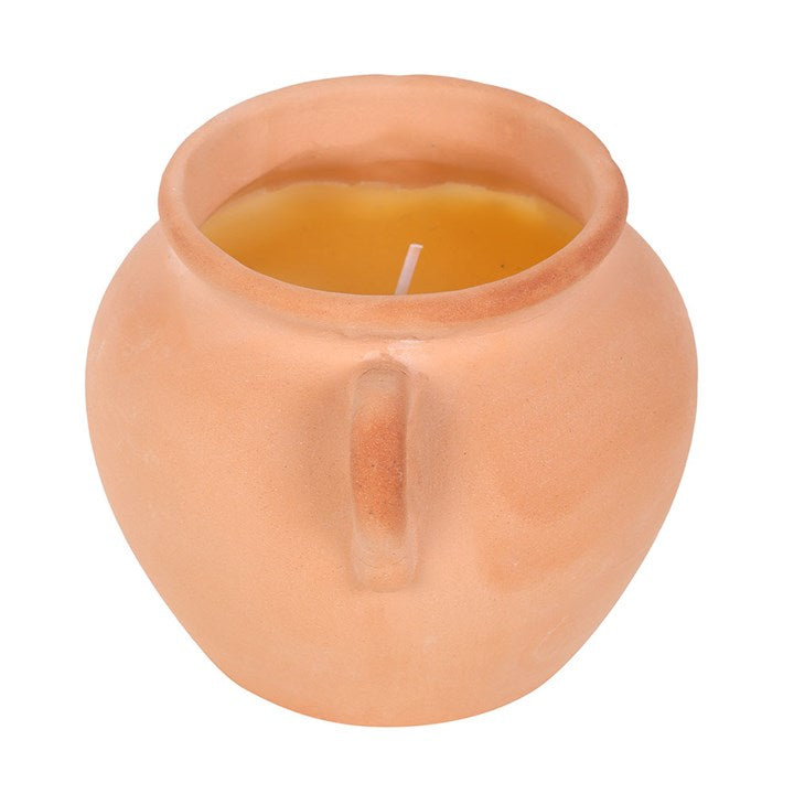 Terracotta Urn Candle Decorative Home Accent N/A