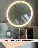 Hollywood Vanity Mirror with Ring Light and Stylish Chrome Base for Bathroom Use