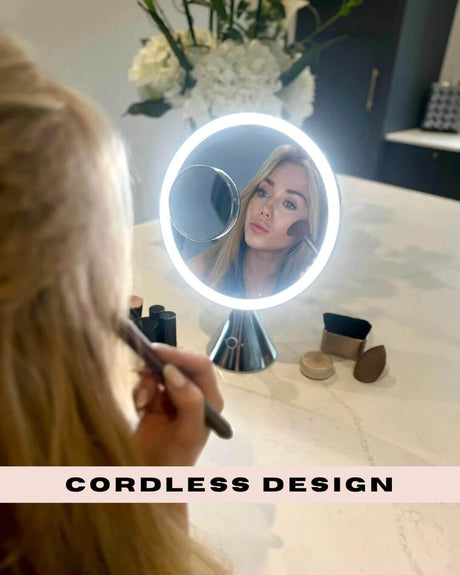 Cordless Vanity Mirror with LED Light and Stylish Design for Flawless Makeup Application
