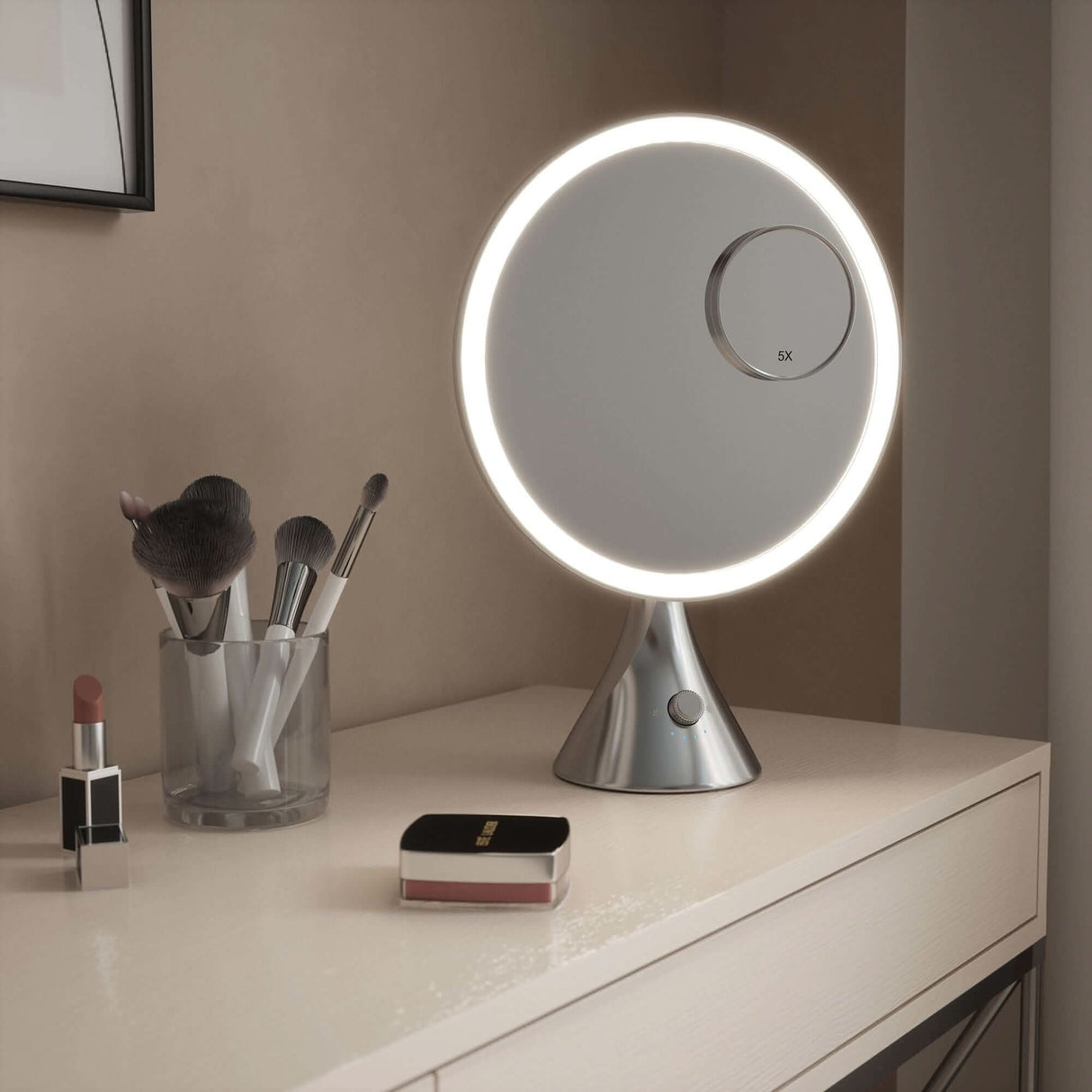 Stylish Vanity Mirror with LED Light and Touch Controls for Effortless Makeup Application