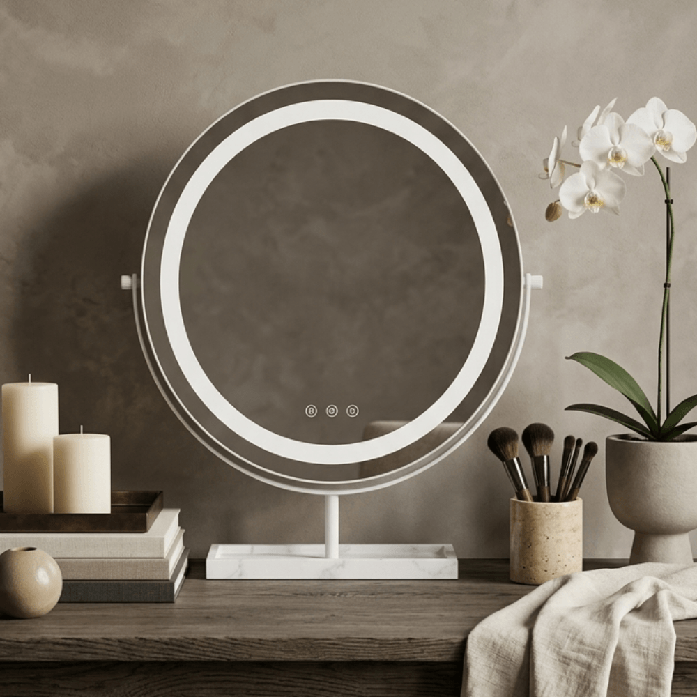 Hollywood Vanity Mirror with LED Lights and Adjustable Stand for Easy Makeup Application