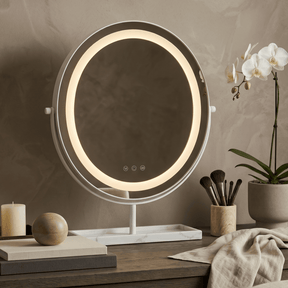 Hollywood Vanity Mirror with Adjustable LED Light and Stylish Stand for Makeup Application