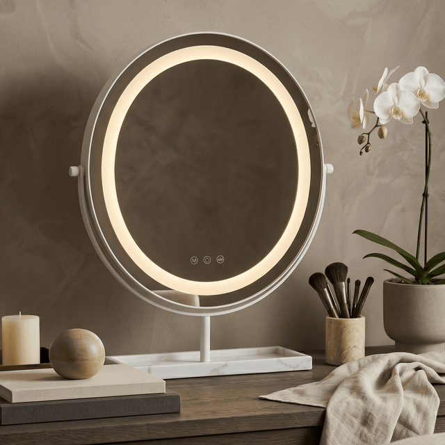 Hollywood Vanity Mirror with Adjustable LED Light and Stylish Stand for Makeup Application