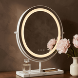 Hollywood Mirrors Vanity Mirror with LED lighting and marble base for elegant styling