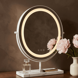 Hollywood Mirrors Vanity Mirror with LED lighting and marble base for elegant styling