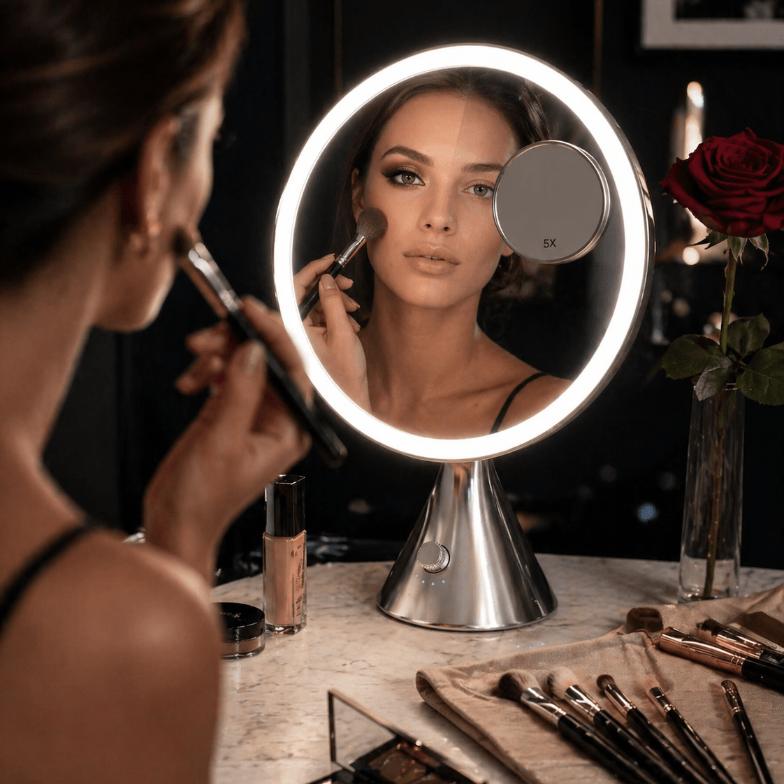 Hollywood Vanity Mirror with LED Light and Magnifying Mirror for Flawless Makeup Application