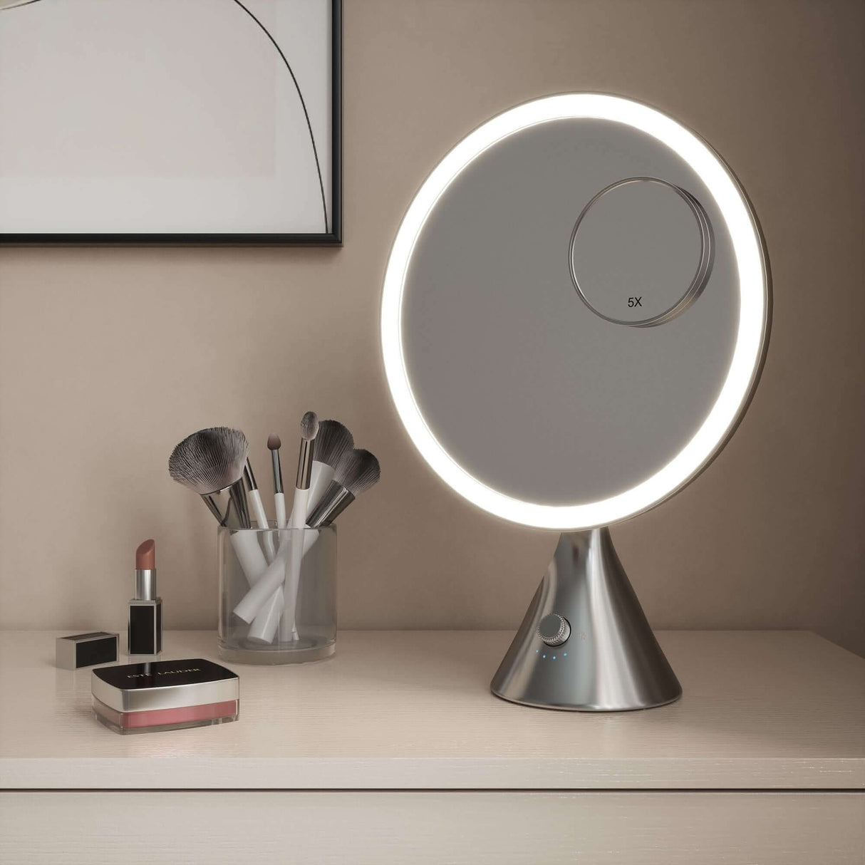Hollywood Vanity Mirror with Touch Screen and Adjustable Brightness for Makeup Application
