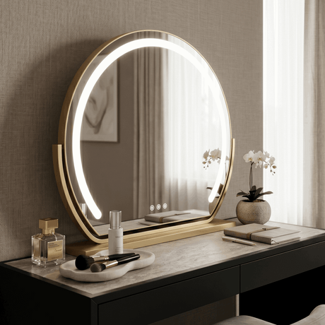 Elegant Hollywood Vanity Mirror with LED Lighting, Perfect for Glamorous Makeup Routines