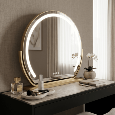 Elegant Hollywood Vanity Mirror with LED Lighting, Perfect for Glamorous Makeup Routines