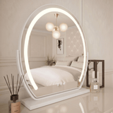 Hollywood Vanity Mirror with Soft LED Lighting and Elegant Oval Design for Bedroom Decor