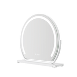 Stylish Hollywood Vanity Mirror with Integrated LED Lights and Modern White Base