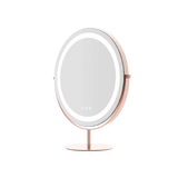 Rose Gold Vanity Mirror with LED Lights and Adjustable Stand for Glamorous Makeup Application