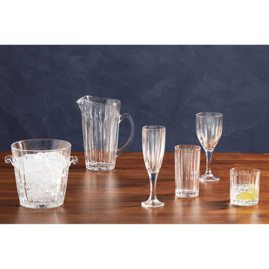 Orsina Elegant Glass Ice Bucket with Ice and Crystal Drinkware Set for Entertaining