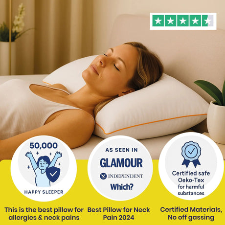 Brightr Sleep Vegan Down Pillow for allergies with adjustable microfibre comfort and support