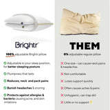Brightr Sleep Vegan Down Pillow, adjustable for optimal comfort and support, perfect for sleep posture