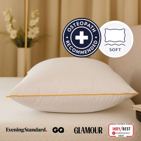 Brightr Sleep Vegan Down Pillow with soft microfibre filling for comfort and allergy relief