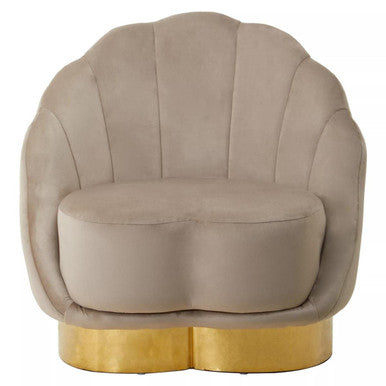 Orsina Velvet Chair with Shell Design and Gold Base for Stylish Home Decor