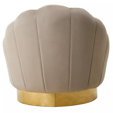 Orsina Velvet Chair in a Soft Beige with a Gold Base, Ideal for Stylish Interiors