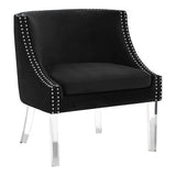 Orsina Velvet Chair with Silver Nailhead Trim and Clear Acrylic Legs for Stylish Decor