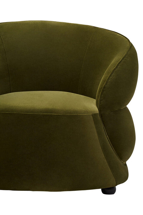 Darla Curve Forest Green Velvet Chair Orsina