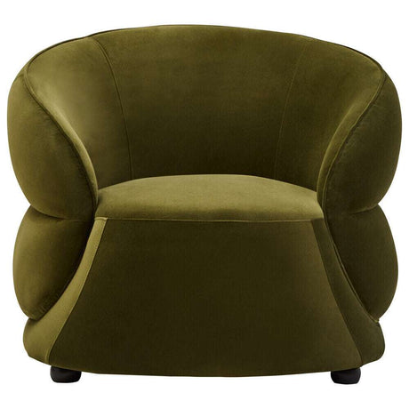 Darla Curve Forest Green Velvet Chair Orsina