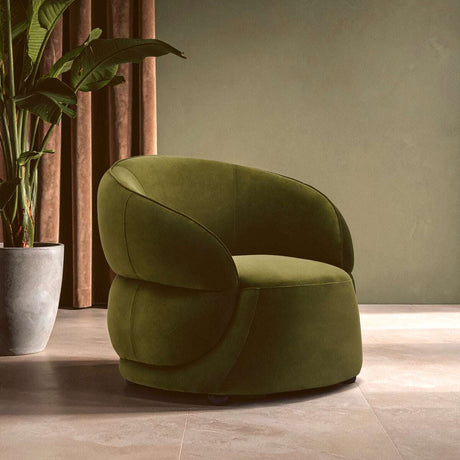 Darla Curve Forest Green Velvet Chair Orsina