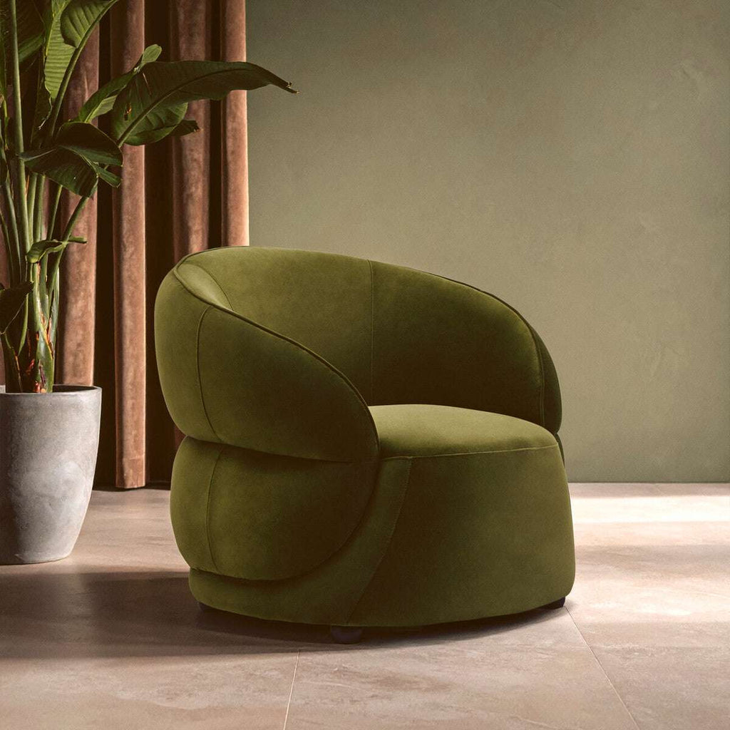 Darla Curve Forest Green Velvet Chair Orsina