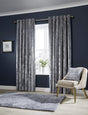 Stylish OLIVIA ROCCO Velvet Curtains in Grey enhancing a modern living room with a plush rug