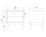 Fishe and Lilly Bedside Table with two drawers and modern design in a versatile size