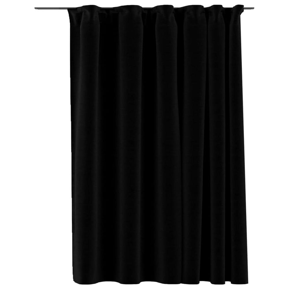 vidaXL Linen-Look Blackout Curtains with Hooks Black 290x245 cm vidaXL
