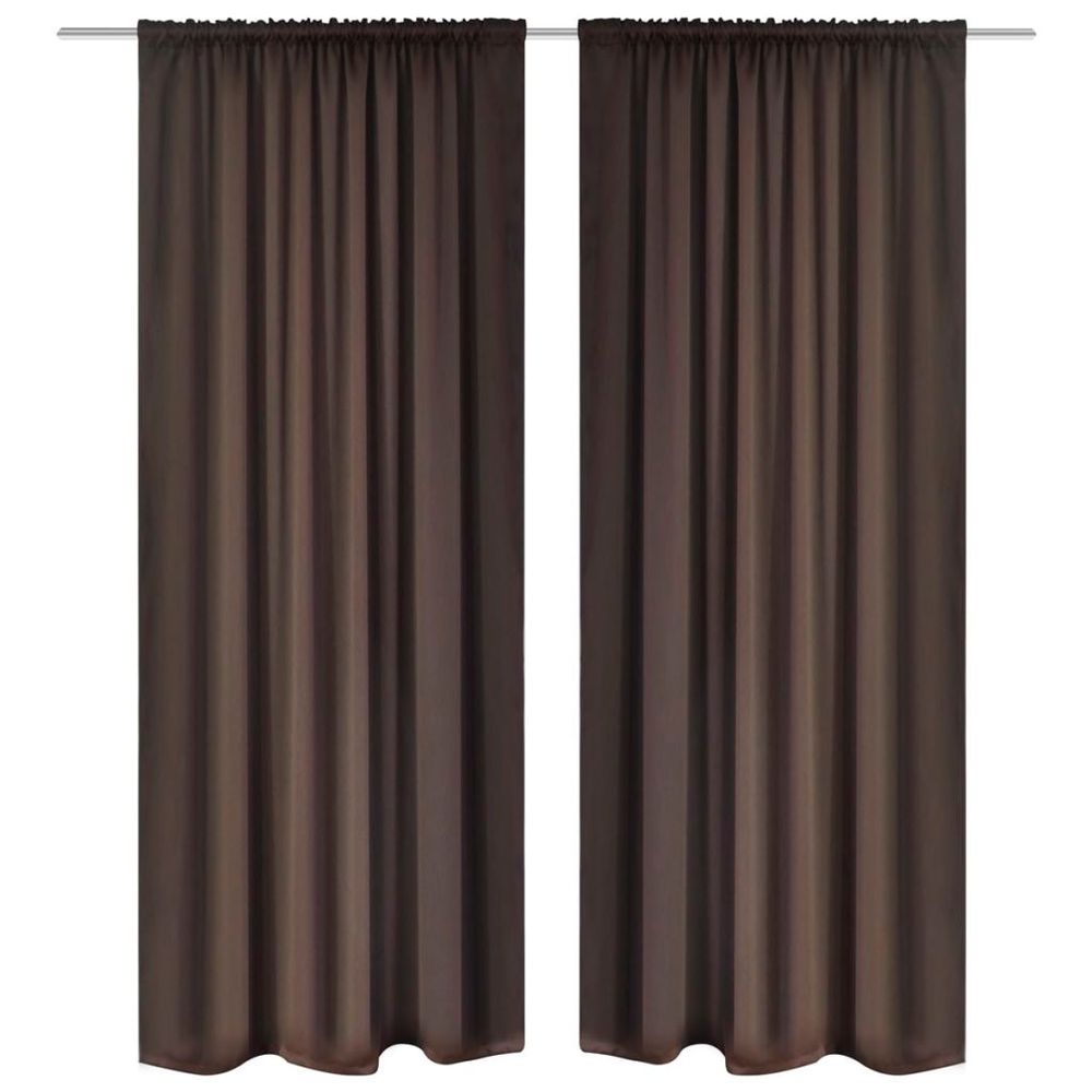 2 pcs Black Slot-Headed Blackout Curtains 135 x 245 cm vidaXL