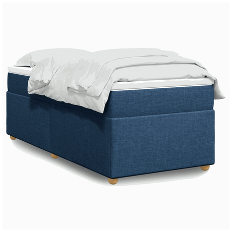 vidaXL Box Spring Bed with Mattress Blue 90x200 cm Fabric vidaXL