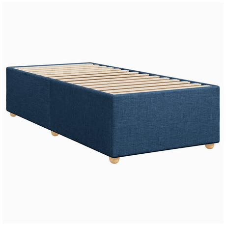 vidaXL Box Spring Bed with Mattress Blue 90x200 cm Fabric vidaXL