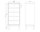 Fishe and Lilly Tallboy Chest of Drawers with four spacious drawers and elegant design