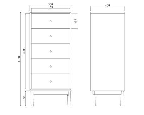 Fishe and Lilly Tallboy Chest of Drawers with four spacious drawers and elegant design