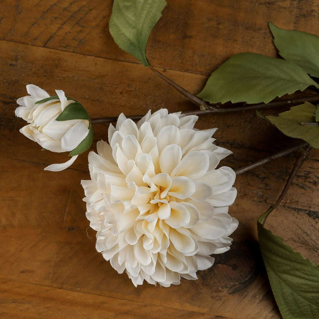 Shades 4 Seasons Cream Dahlia Stem Artificial Flower WHITE PLASTIC Shades 4 Seasons