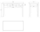 Fishe and Lilly Desk and Dressing Table with Two Drawers and Stylish Simplicity