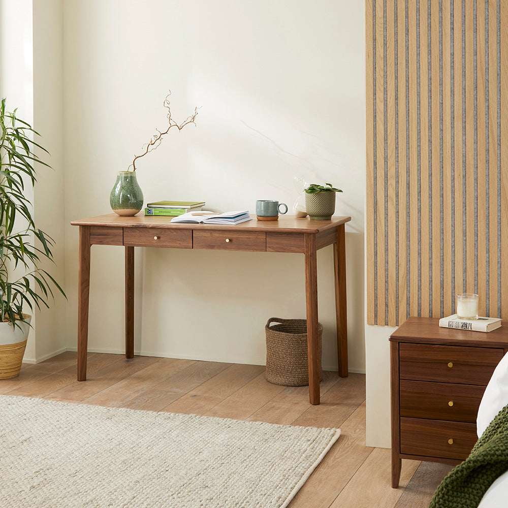 Fishe and Lilly Wooden Desk and Dressing Table with Two Drawers for Home Office Use