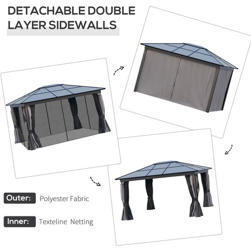 Outsunny Hardtop Gazebo with Curtains for Outdoor Decor Unbranded