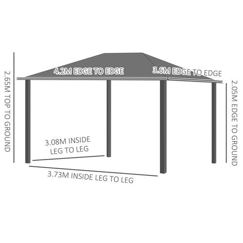 Outsunny Hardtop Gazebo with Curtains for Outdoor Decor Unbranded