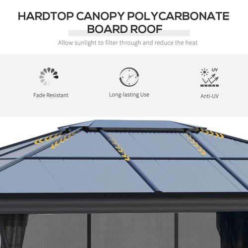 Outsunny Hardtop Gazebo with Curtains for Outdoor Decor Unbranded