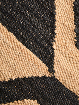 Orsina Hemp Rug with intricate black and natural woven patterns for stylish home decor