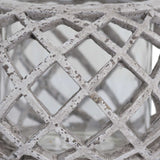 Round Ceramic Lattice Hurricane Lantern Shades 4 Seasons