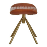 Orsina Leather Footstool with Stylish Design and Gold Metal Legs for Modern Interiors