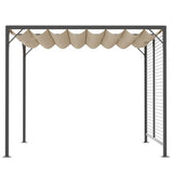 Metal Pergola Patio Sun Shelter Grape Tent Retractable Canopy UV Cut Outsunny