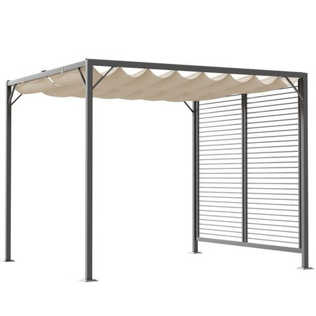 Metal Pergola Patio Sun Shelter Grape Tent Retractable Canopy UV Cut Outsunny