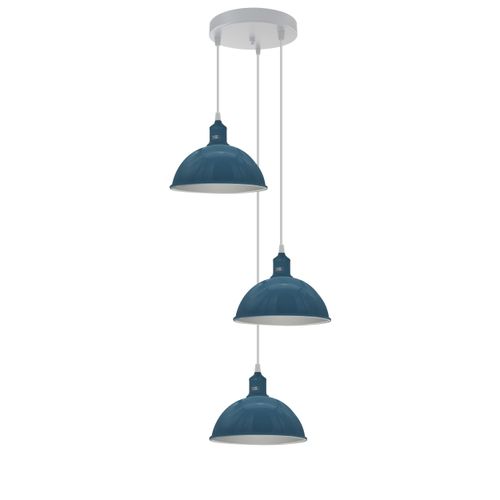 Vintage Industrial Round Three Outlet 21cm Pendant Retro Ceiling Light Ledsone