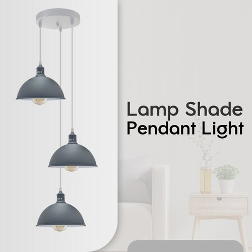 Vintage Industrial Round Three Outlet 21cm Pendant Retro Ceiling Light Ledsone