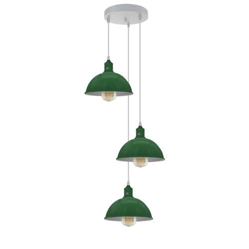 Vintage Industrial Round Three Outlet 21cm Pendant Retro Ceiling Light Ledsone