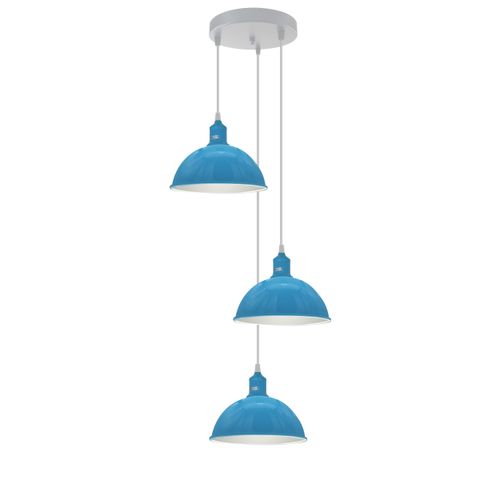 Vintage Industrial Round Three Outlet 21cm Pendant Retro Ceiling Light Ledsone